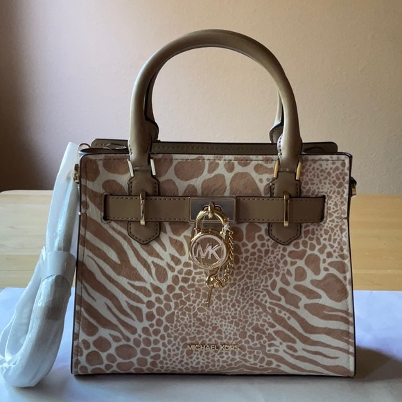 🦒 MICHAEL KORS ANIMAL PRINT  HAMILTON BAG 🦒 NWT 🦒 - Picture 6 of 16